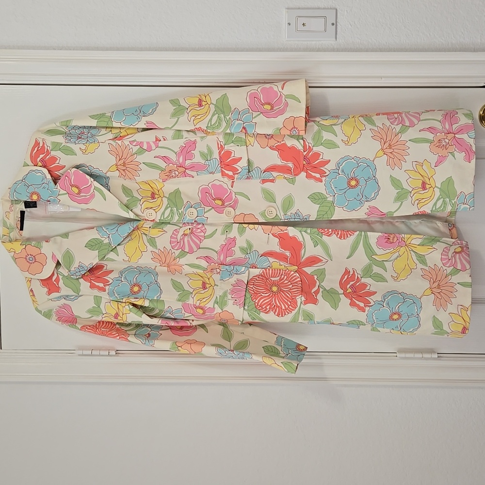Willi Smith Spring Floral Trench Coat - Size S-  NWT